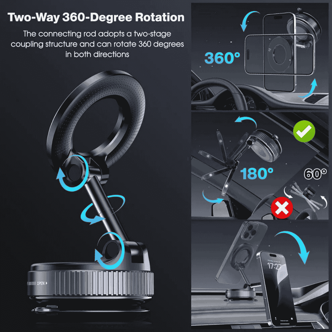 MagPro 360 Magnetic Phone Holder - No Slips, Strong Grip, Zero Worries